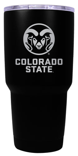 Colorado State Rams 24 oz Engraved Insulated Stainless Steel Tumbler Black Officially Licensed Single