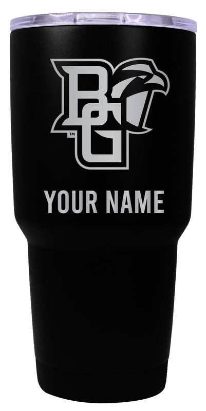 Bowling Green Falcons Officially Licensed 24 oz Customizable Engraved Insulated Stainless Steel Tumbler Black