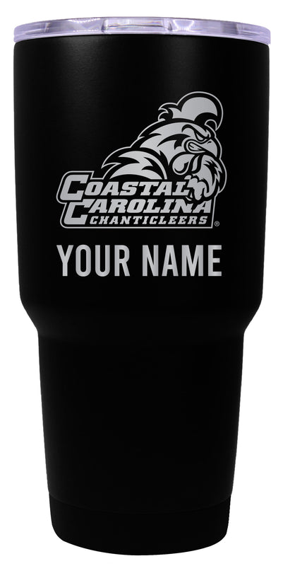 Coastal Carolina University Officially Licensed 24 oz Customizable Engraved Insulated Stainless Steel Tumbler Black