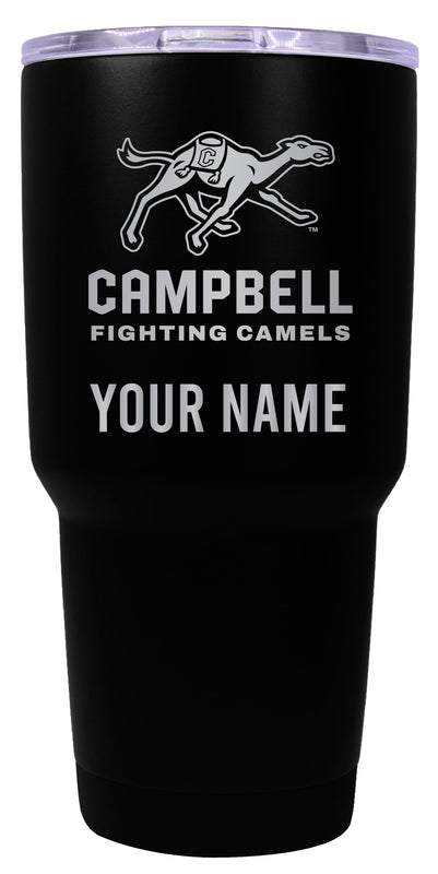 Campbell University Fighting Camels Officially Licensed 24 oz Customizable Engraved Insulated Stainless Steel Tumbler Black