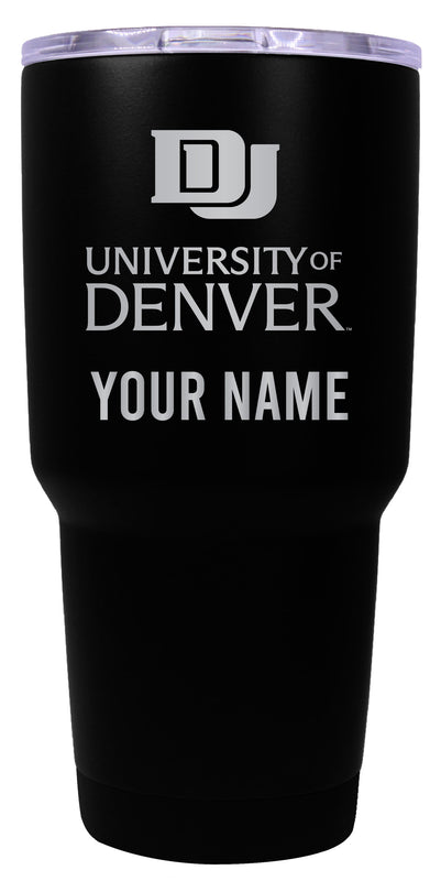 University of Denver Pioneers Officially Licensed 24 oz Customizable Engraved Insulated Stainless Steel Tumbler Black