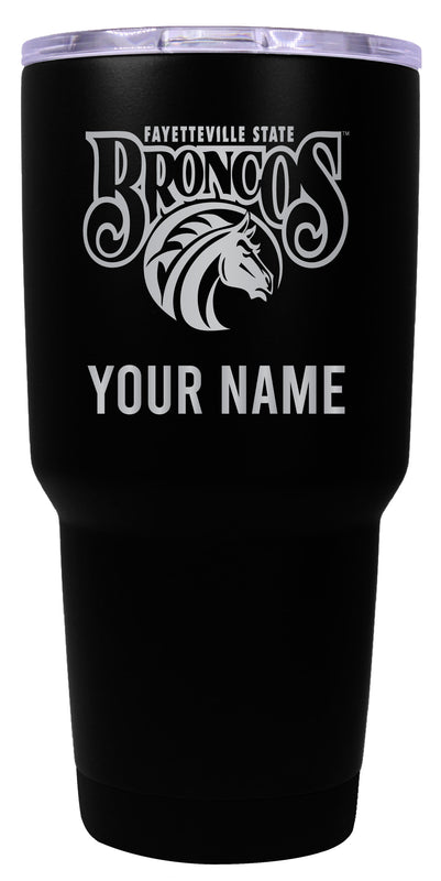 Fayetteville State University Officially Licensed 24 oz Customizable Engraved Insulated Stainless Steel Tumbler Black