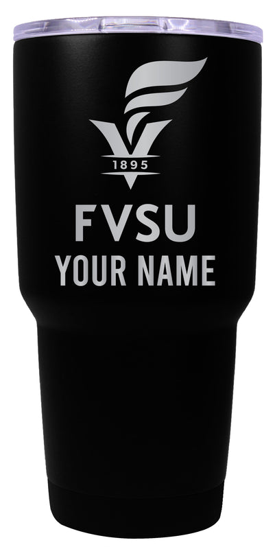 Fort Valley State University Officially Licensed 24 oz Customizable Engraved Insulated Stainless Steel Tumbler Black