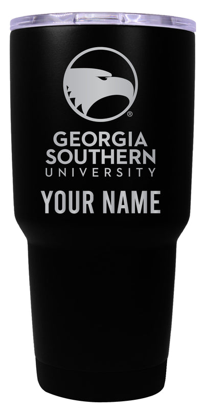 Georgia Southern Eagles Officially Licensed 24 oz Customizable Engraved Insulated Stainless Steel Tumbler Black