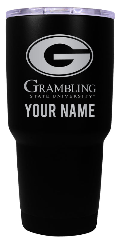 Grambling State Tigers Officially Licensed 24 oz Customizable Engraved Insulated Stainless Steel Tumbler Black