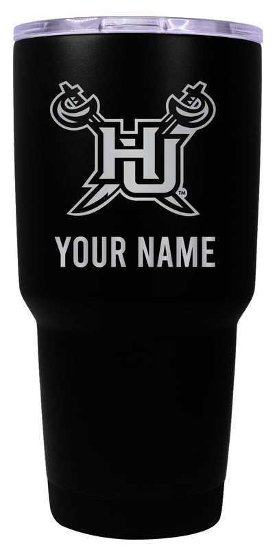 Hampton University Officially Licensed 24 oz Customizable Engraved Insulated Stainless Steel Tumbler Black