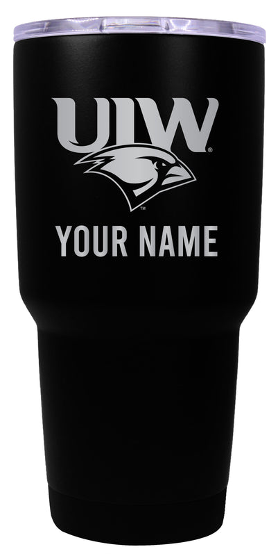 Incarnate Word Cardinals Officially Licensed 24 oz Customizable Engraved Insulated Stainless Steel Tumbler Black