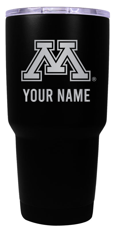 Minnesota Gophers Officially Licensed 24 oz Customizable Engraved Insulated Stainless Steel Tumbler Black