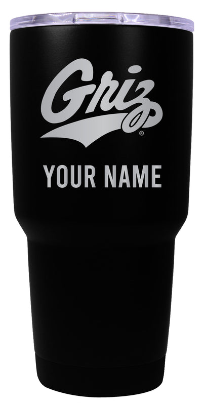 Montana University Officially Licensed 24 oz Customizable Engraved Insulated Stainless Steel Tumbler Black