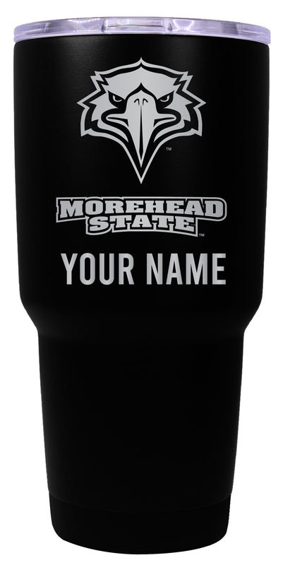 Morehead State University Officially Licensed 24 oz Customizable Engraved Insulated Stainless Steel Tumbler Black