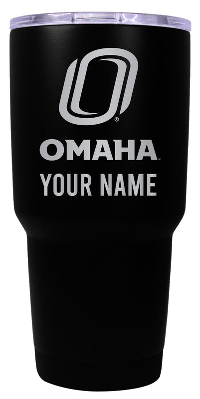 Nebraska at Omaha Officially Licensed 24 oz Customizable Engraved Insulated Stainless Steel Tumbler Black