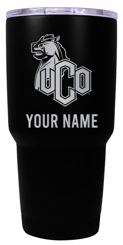 University of Central Oklahoma Bronchos Officially Licensed 24 oz Customizable Engraved Insulated Stainless Steel Tumbler Black