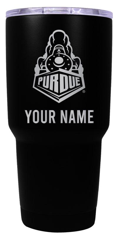 Purdue Boilermakers Officially Licensed 24 oz Customizable Engraved Insulated Stainless Steel Tumbler Black