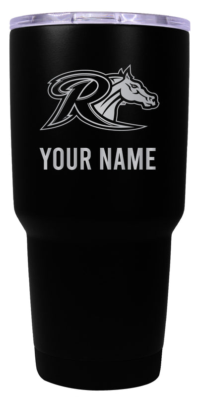 Rider University Broncs Officially Licensed 24 oz Customizable Engraved Insulated Stainless Steel Tumbler Black