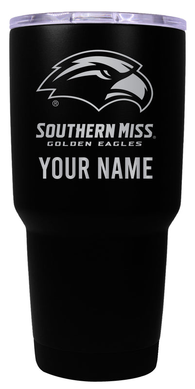Southern Mississippi Golden Eagles Officially Licensed 24 oz Customizable Engraved Insulated Stainless Steel Tumbler Black
