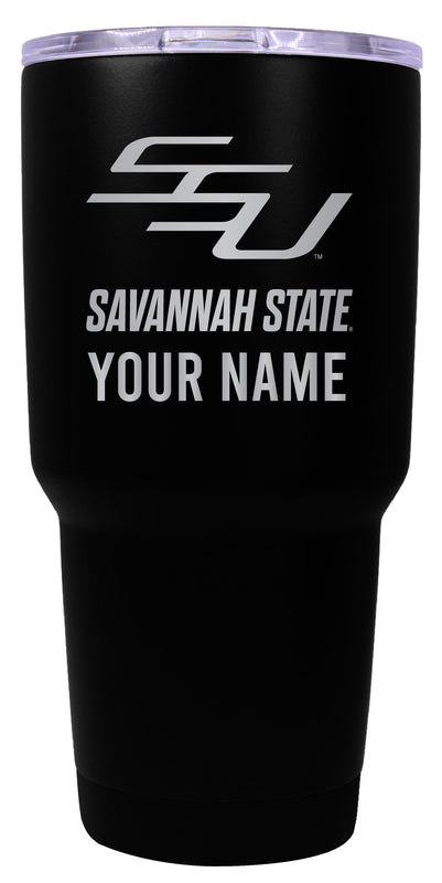Savannah State University Officially Licensed 24 oz Customizable Engraved Insulated Stainless Steel Tumbler Black