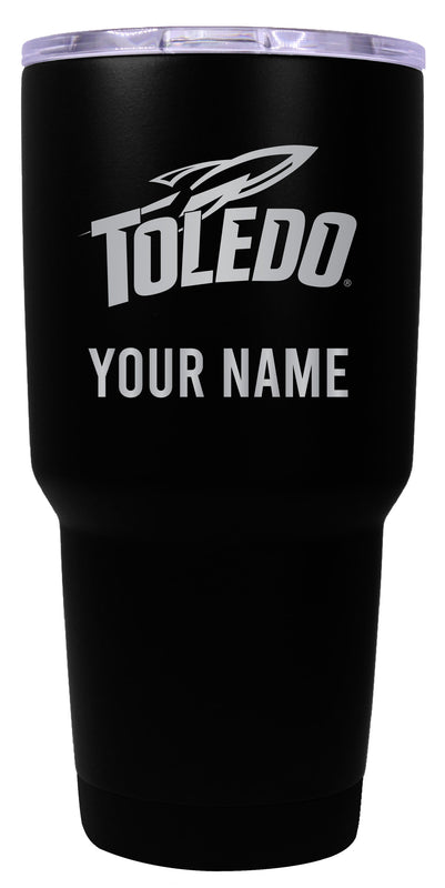 Toledo Rockets Officially Licensed 24 oz Customizable Engraved Insulated Stainless Steel Tumbler Black