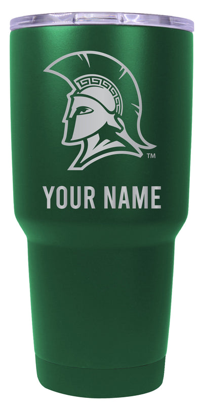 North Carolina Greensboro Spartans Officially Licensed 24 oz Customizable Engraved Insulated Stainless Steel Tumbler Green