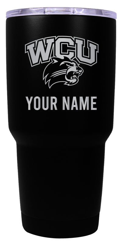 Western Carolina University Officially Licensed 24 oz Customizable Engraved Insulated Stainless Steel Tumbler Black