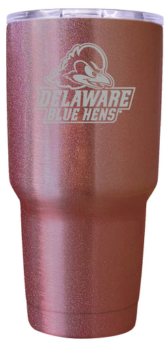Delaware Blue Hens Premium Laser Engraved Tumbler - 24oz Stainless Steel Insulated Mug Rose Gold