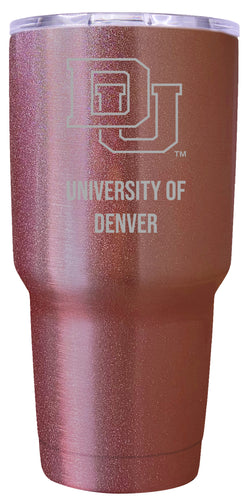University of Denver Pioneers Premium Laser Engraved Tumbler - 24oz Stainless Steel Insulated Mug Rose Gold
