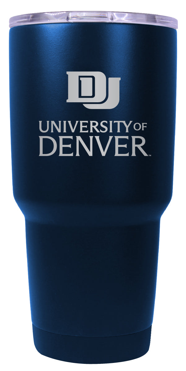 University of Denver Pioneers 24 oz Engraved Insulated Stainless Steel Tumbler Navy Officially Licensed 2-Pack