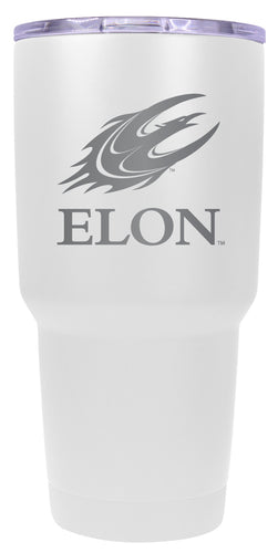 Elon University 24 oz Engraved Insulated Stainless Steel Tumbler White Officially Licensed 2-Pack