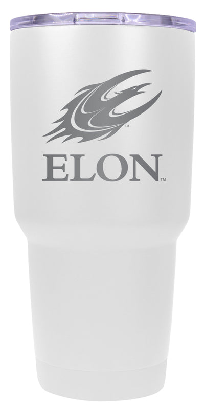 Elon University 24 oz Engraved Insulated Stainless Steel Tumbler White Officially Licensed 2-Pack