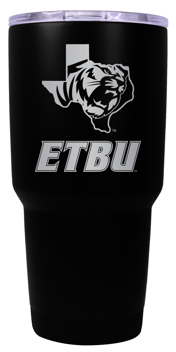 East Texas Baptist University 24 oz Engraved Insulated Stainless Steel Tumbler Black Officially Licensed 2-Pack