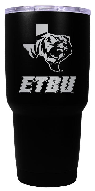 East Texas Baptist University 24 oz Engraved Insulated Stainless Steel Tumbler Black Officially Licensed 2-Pack