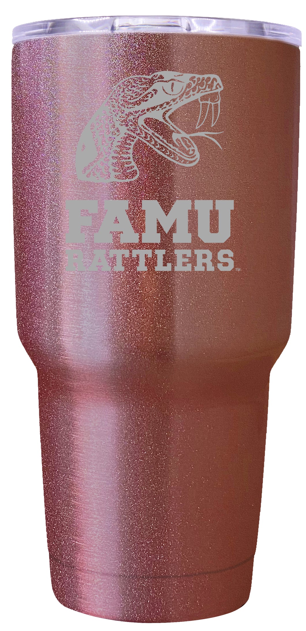 Florida A&M Rattlers Premium Laser Engraved Tumbler - 24oz Stainless Steel Insulated Mug Rose Gold