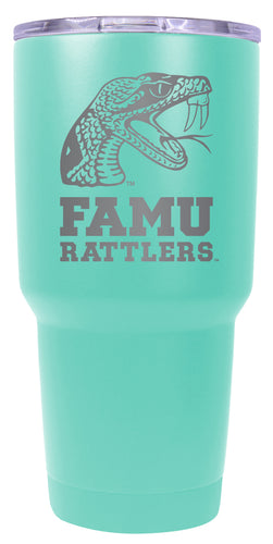 Florida A&M Rattlers 24 oz Engraved Insulated Stainless Steel Tumbler Seafoam Officially Licensed 2-Pack