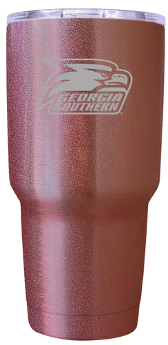 Georgia Southern Eagles Premium Laser Engraved Tumbler - 24oz Stainless Steel Insulated Mug Rose Gold