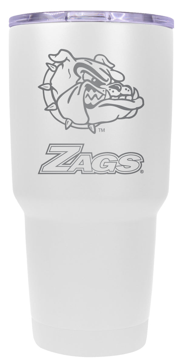 Gonzaga Bulldogs 24 oz Engraved Insulated Stainless Steel Tumbler White Officially Licensed Single