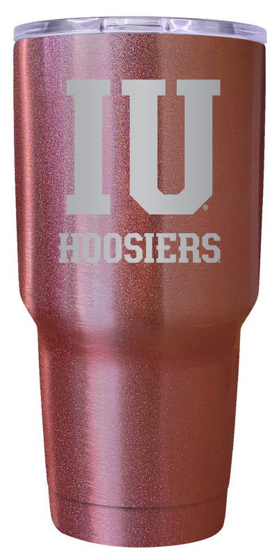 Indiana Hoosiers 24 oz Engraved Insulated Stainless Steel Tumbler Rose Gold Officially Licensed Single