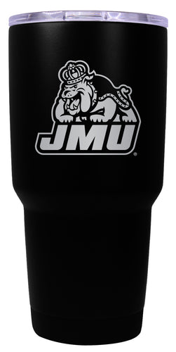 James Madison Dukes 24 oz Engraved Insulated Stainless Steel Tumbler Black Officially Licensed 2-Pack