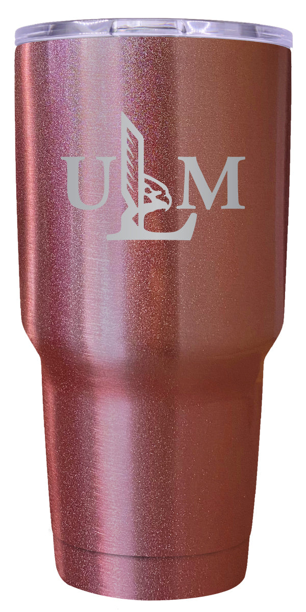 University of Louisiana Monroe 24 oz Engraved Insulated Stainless Steel Tumbler Rose Gold Officially Licensed 2-Pack