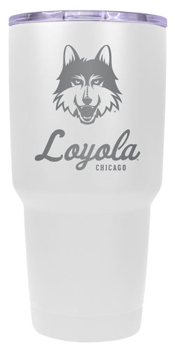 Loyola University Ramblers 24 oz Engraved Insulated Stainless Steel Tumbler White Officially Licensed Single