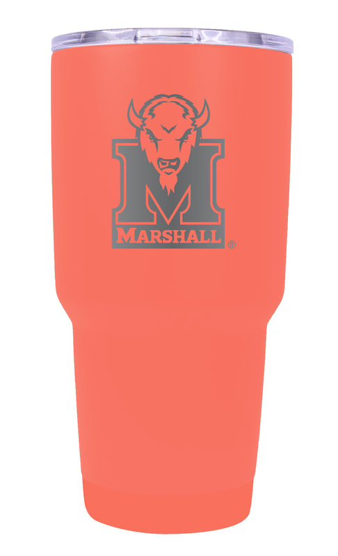 Marshall Thundering Herd Premium Laser Engraved Tumbler - 24oz Stainless Steel Insulated Mug Choose Your Color