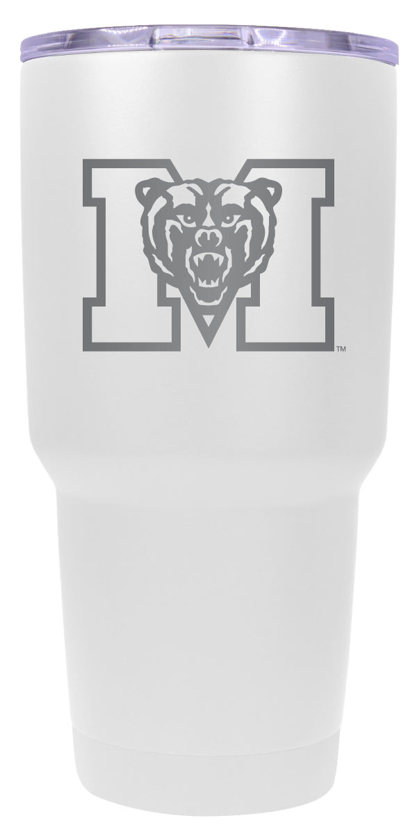 Mercer University 24 oz Engraved Insulated Stainless Steel Tumbler White Officially Licensed Single