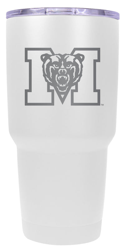 Mercer University 24 oz Engraved Insulated Stainless Steel Tumbler White Officially Licensed Single
