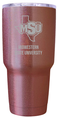 Midwestern State University Mustangs Premium Laser Engraved Tumbler - 24oz Stainless Steel Insulated Mug Rose Gold