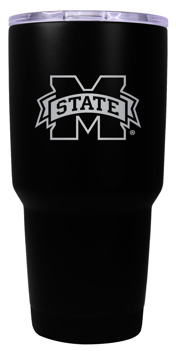 Mississippi State Bulldogs 24 oz Engraved Insulated Stainless Steel Tumbler Black Officially Licensed 2-Pack