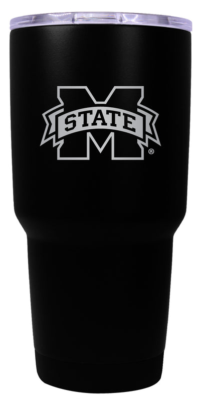 Mississippi State Bulldogs 24 oz Engraved Insulated Stainless Steel Tumbler Black Officially Licensed 2-Pack
