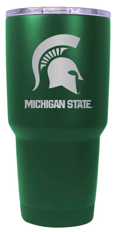 Michigan State Spartans 24 oz Engraved Insulated Stainless Steel Tumbler Green Officially Licensed Single