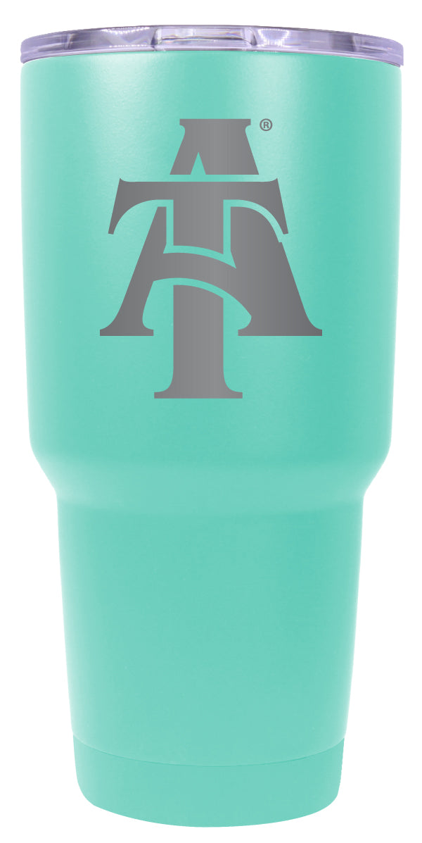 North Carolina A&T State Aggies 24 oz Engraved Insulated Stainless Steel Tumbler Seafoam Officially Licensed Single