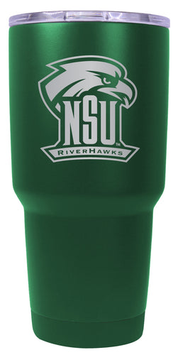 Northeastern State University Riverhawks 24 oz Engraved Insulated Stainless Steel Tumbler Green Officially Licensed 2-Pack