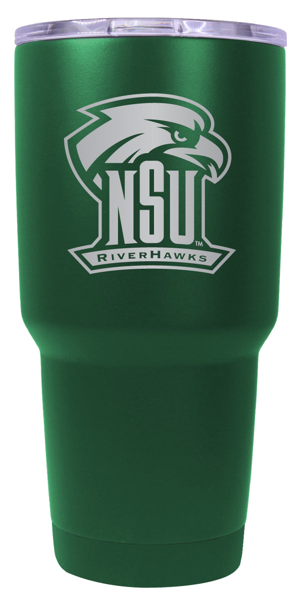 Northeastern State University Riverhawks 24 oz Engraved Insulated Stainless Steel Tumbler Green Officially Licensed 2-Pack
