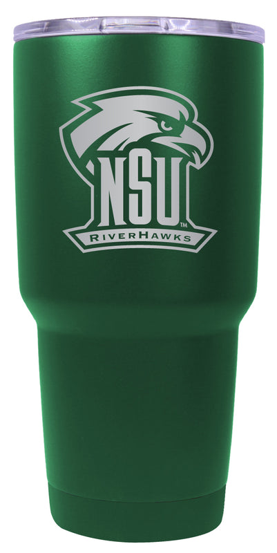 Northeastern State University Riverhawks 24 oz Engraved Insulated Stainless Steel Tumbler Green Officially Licensed 2-Pack