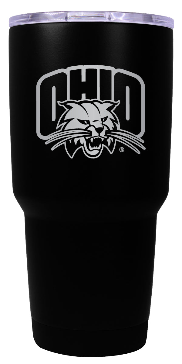 Ohio University 24 oz Engraved Insulated Stainless Steel Tumbler Black Officially Licensed Single